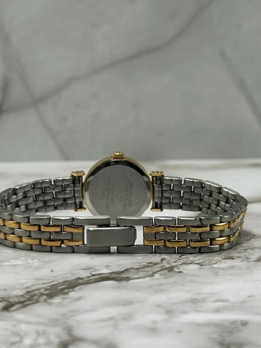 3/$30 Anne Klein Watch Women Silver Gold Two Tone Roman Numeral Dial Works 6.75